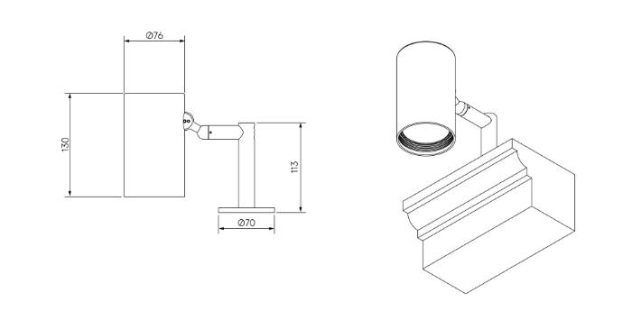 ZTA.70 Surface Ledge Mount