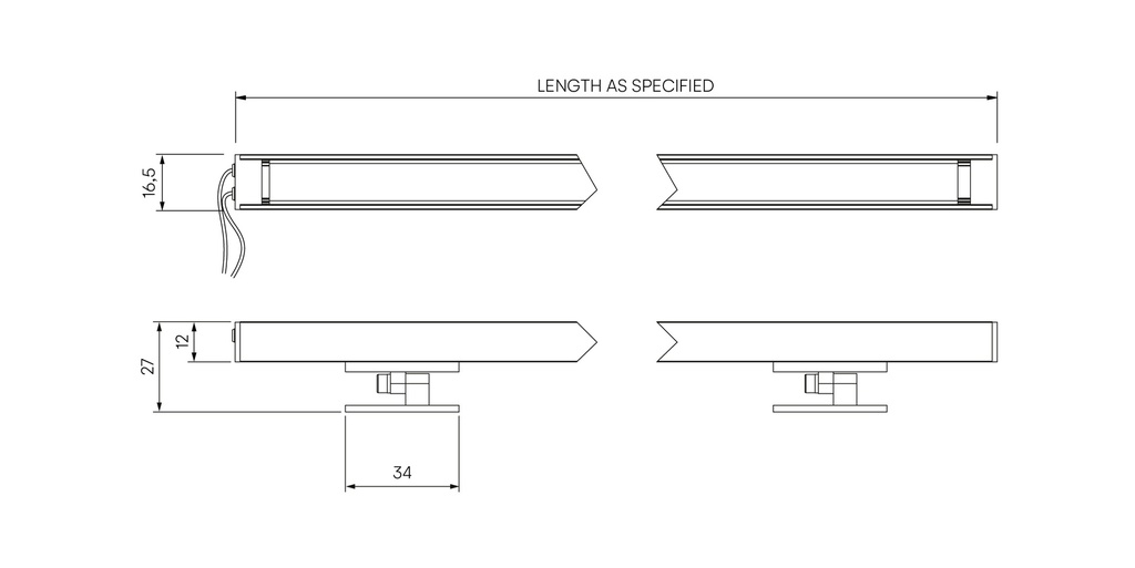 Interior LED Channel with adjustable hinge